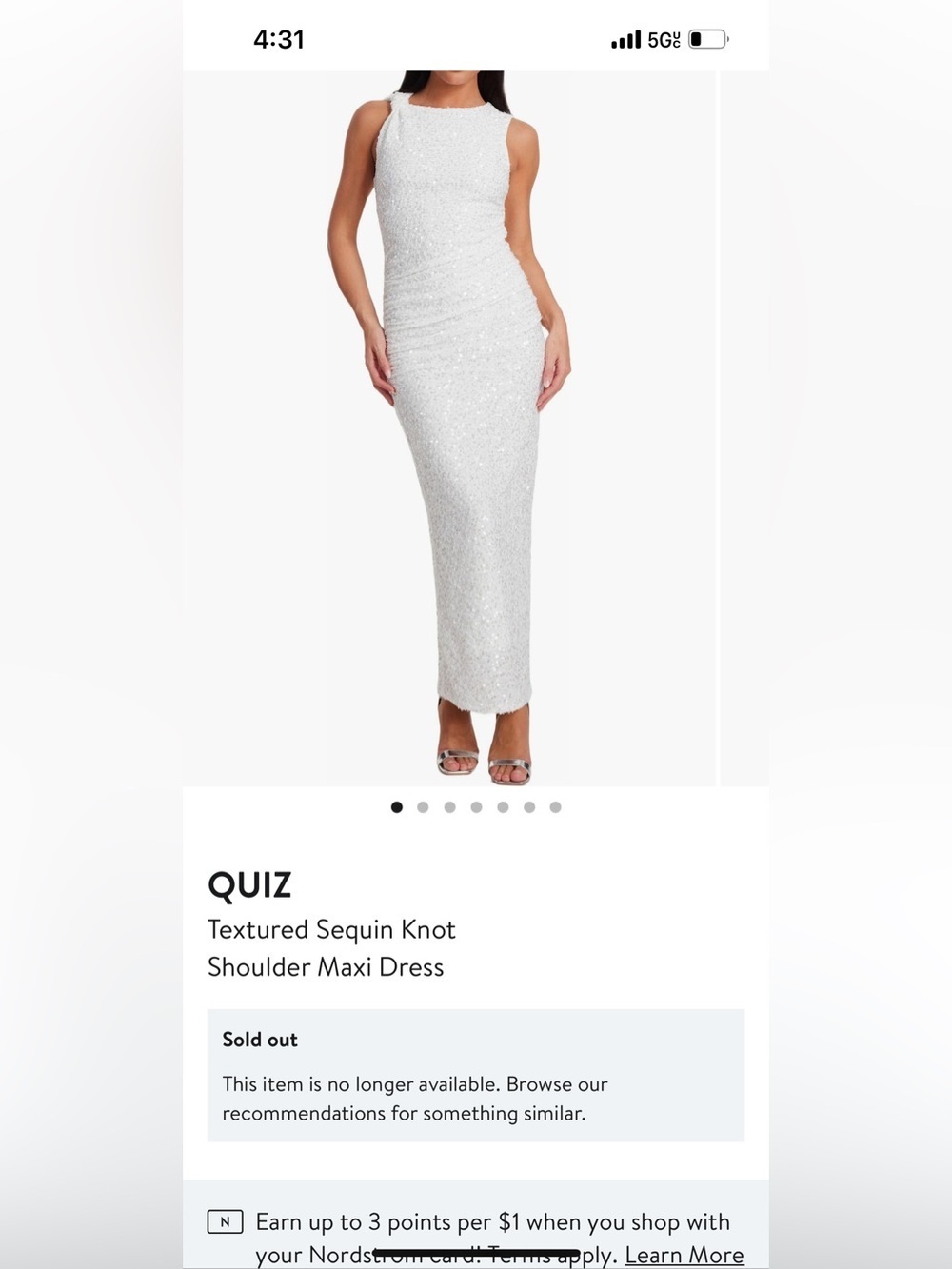 Elegant White Sequin Midi Dress